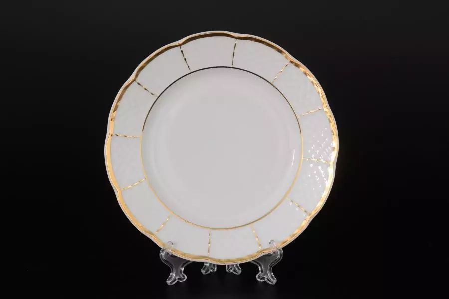 Набор тарелок Thun Менуэт обводка золото 17 см(6 шт)